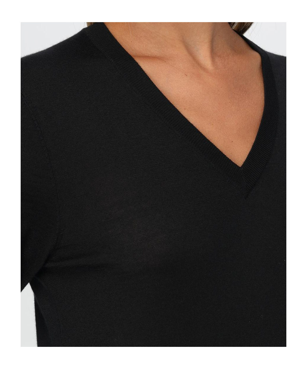 Dolce & Gabbana V-neck Long-sleeved Sweater In Black