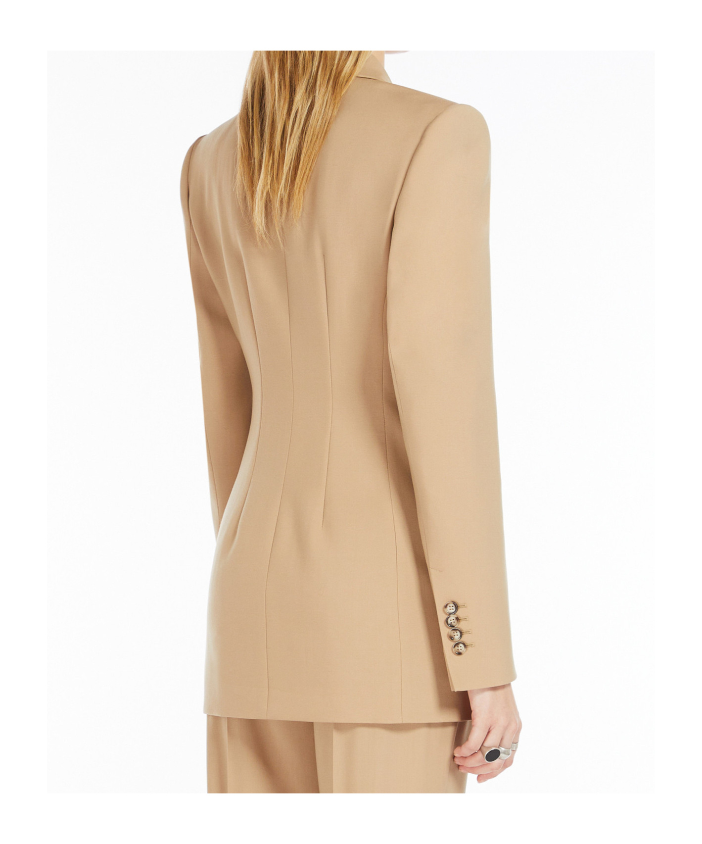 Sportmax Camel-coloured Double-breasted Jacket In Nude
