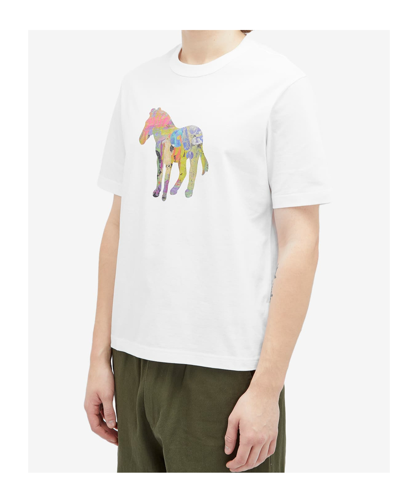 Shop Ps By Paul Smith Craft Zebra T-shirt In White