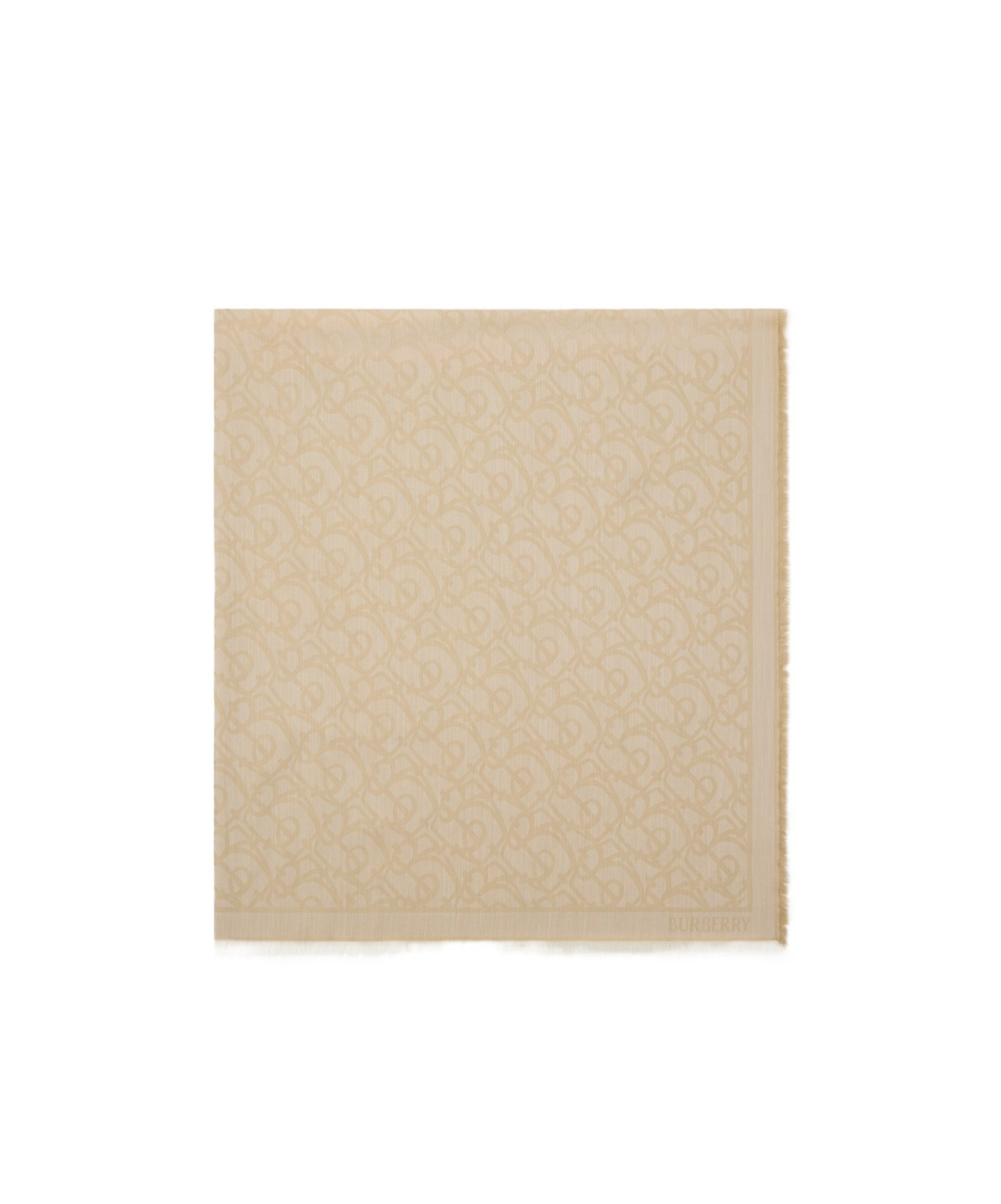 Shop Burberry B Charm Wool Scarf In Nude