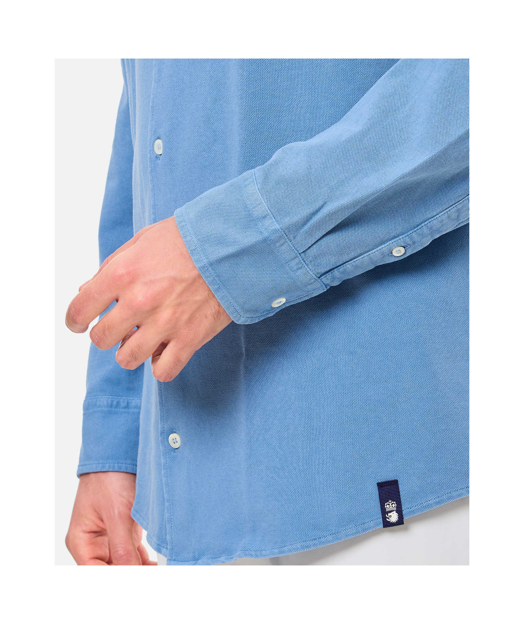 Drumohr Piquet Shirt In Sky Blue