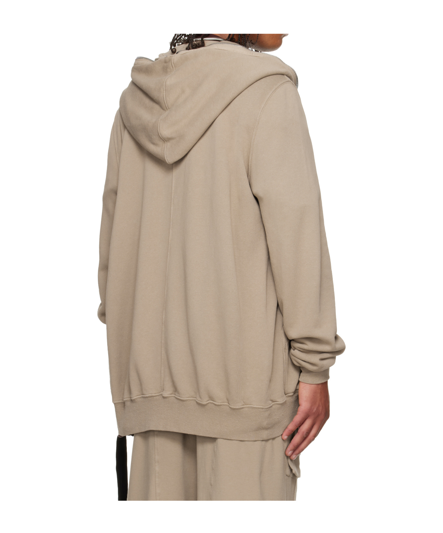 Rick Owens Drkshdw Concordians Jumbo Zip-up Hoodie In Gray