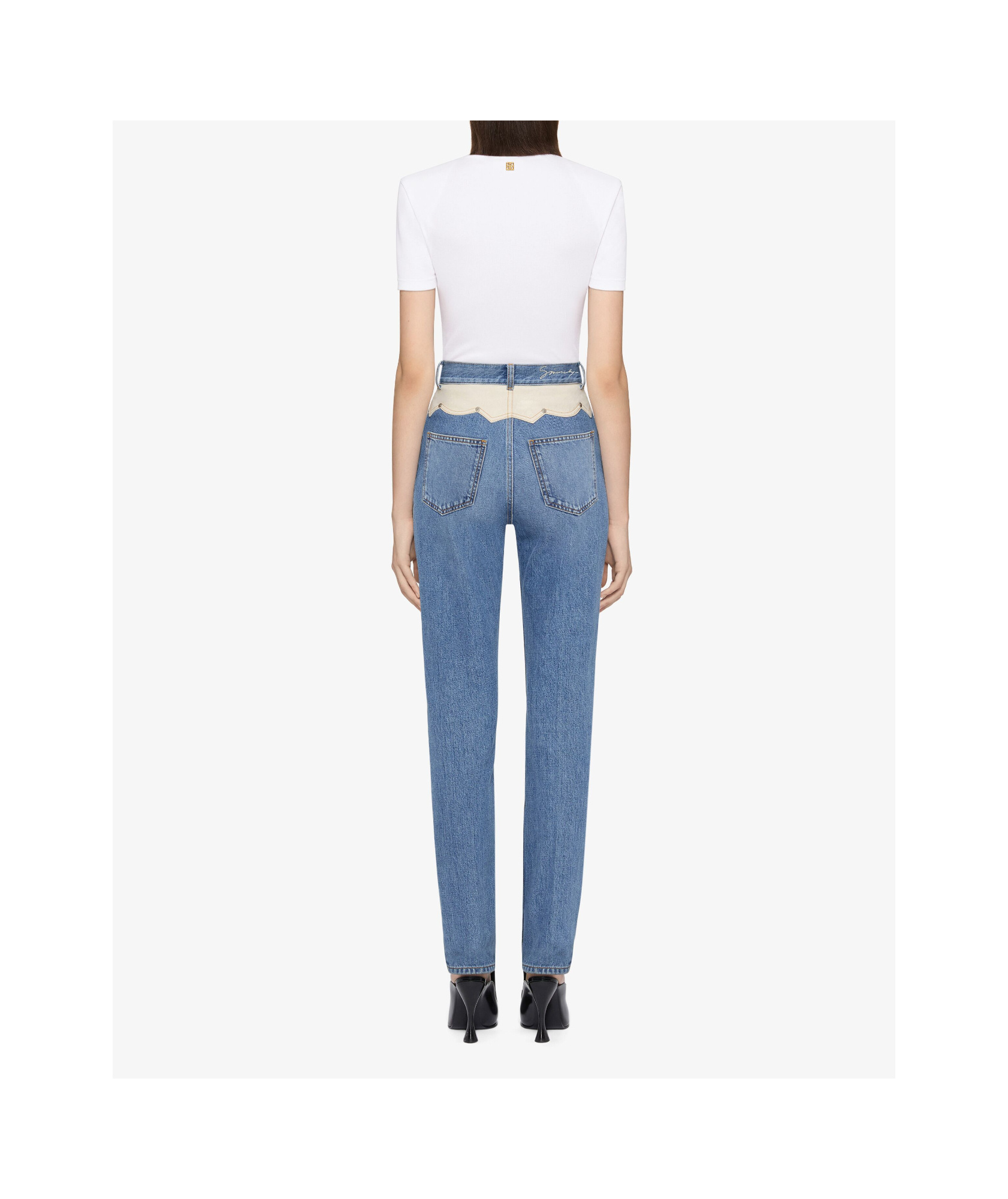 Givenchy Slim Fit Jeans In Denim With Yoke In Denim Blue