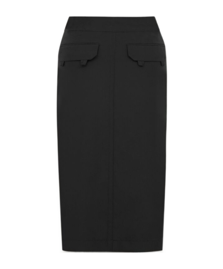 Saint Laurent Pencil Skirt In Silk Crêpe De Chine In Black