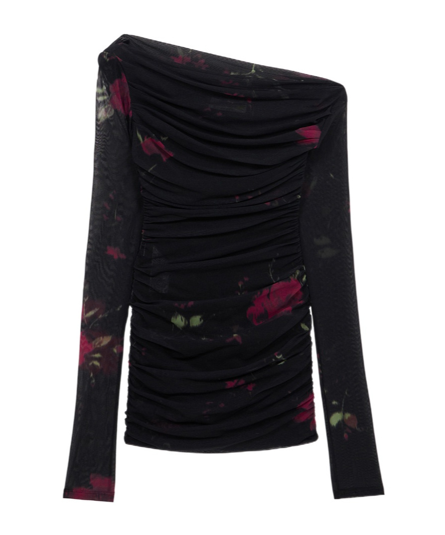 Blumarine Print Dress In Black
