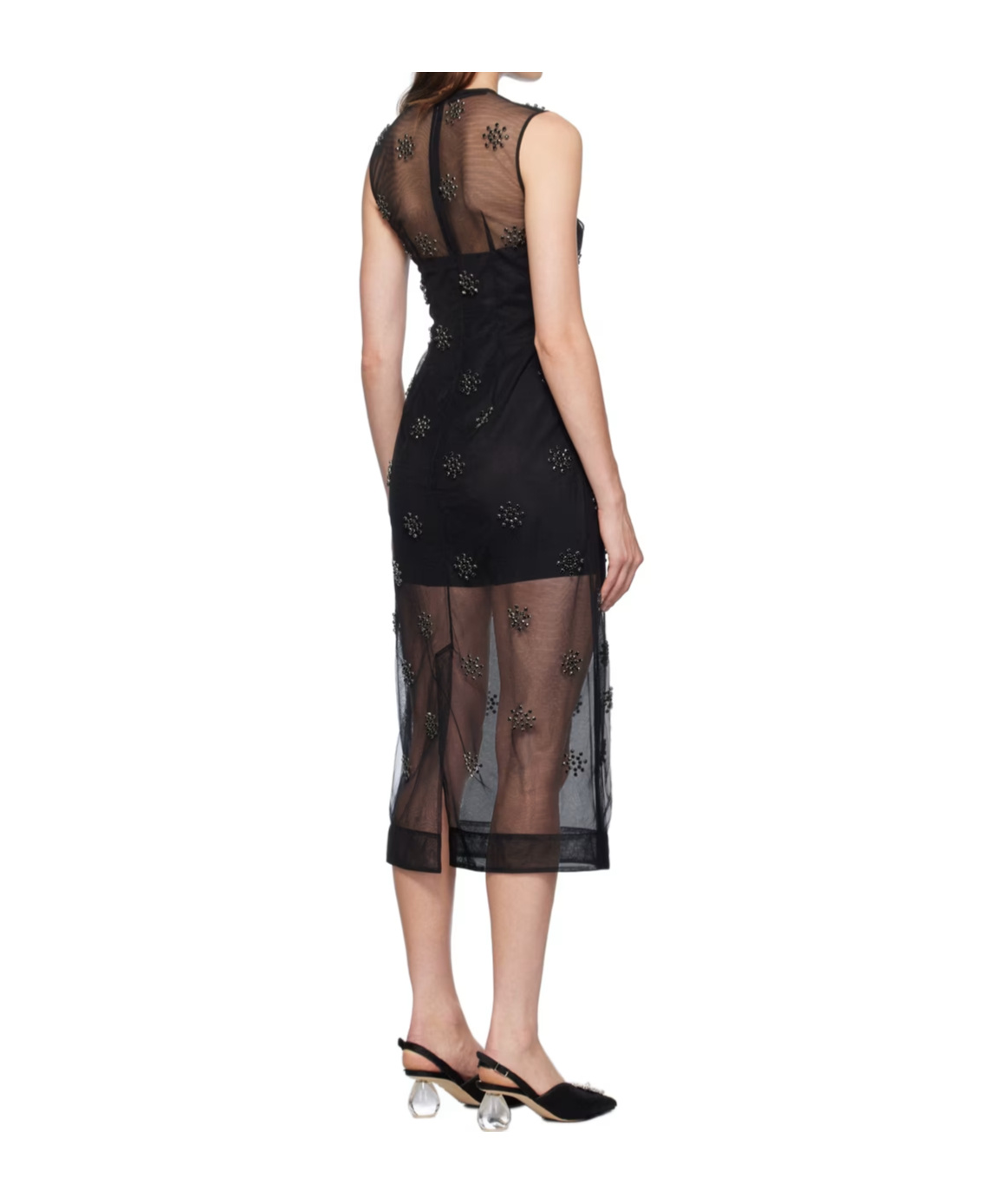 Simone Rocha Embellied Sleeveless Dress In Black
