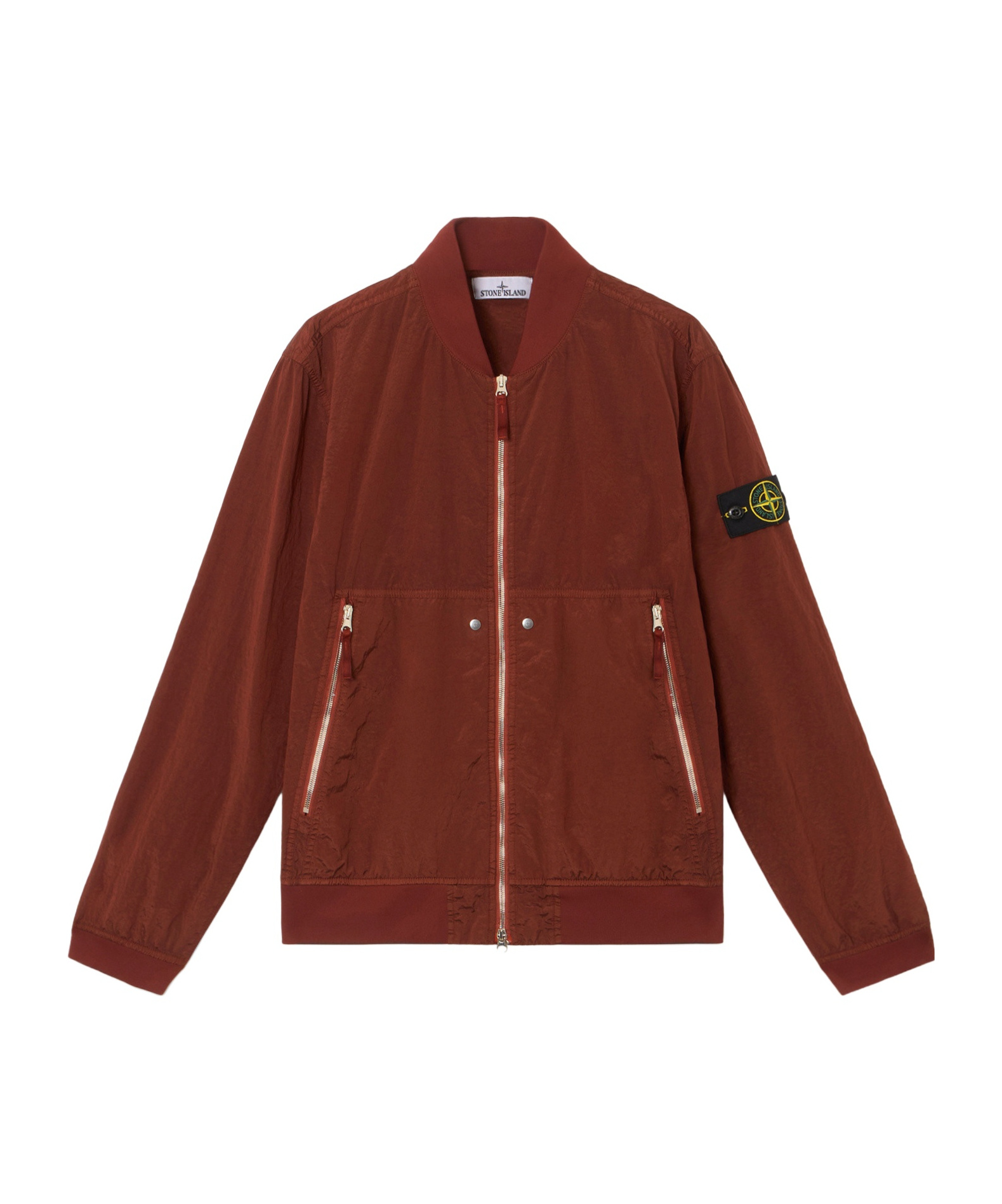 Stone Island Bomber Jacket With Light Water And Wind Resistance In Brown