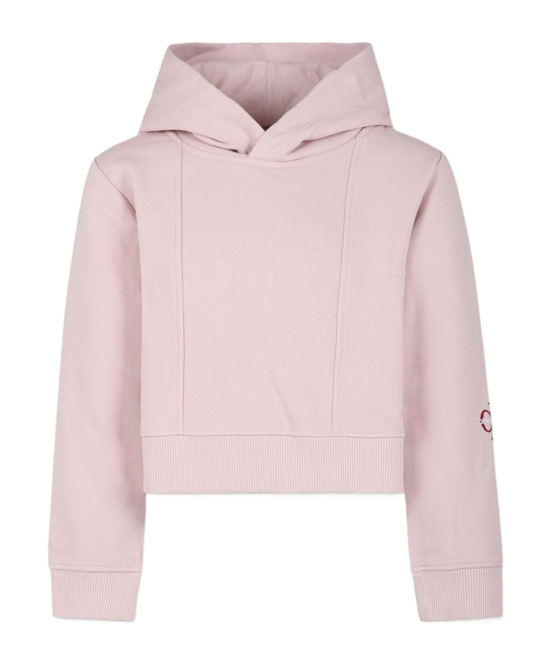 Calvin Klein Pink Crop Sweatshirt For Girl With Logo In Pink
