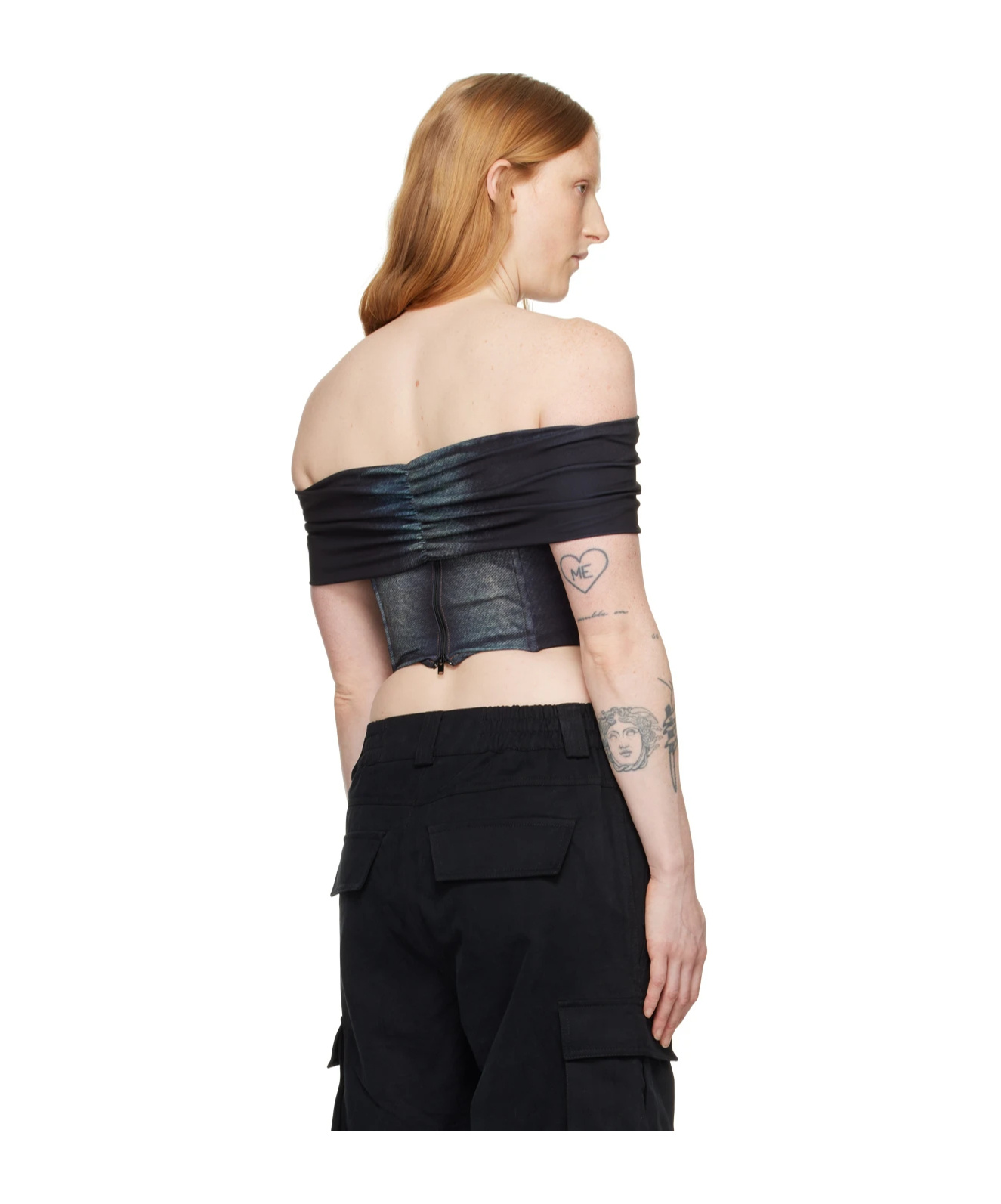 Misbhv Plain Jersey Strapless Top In Black