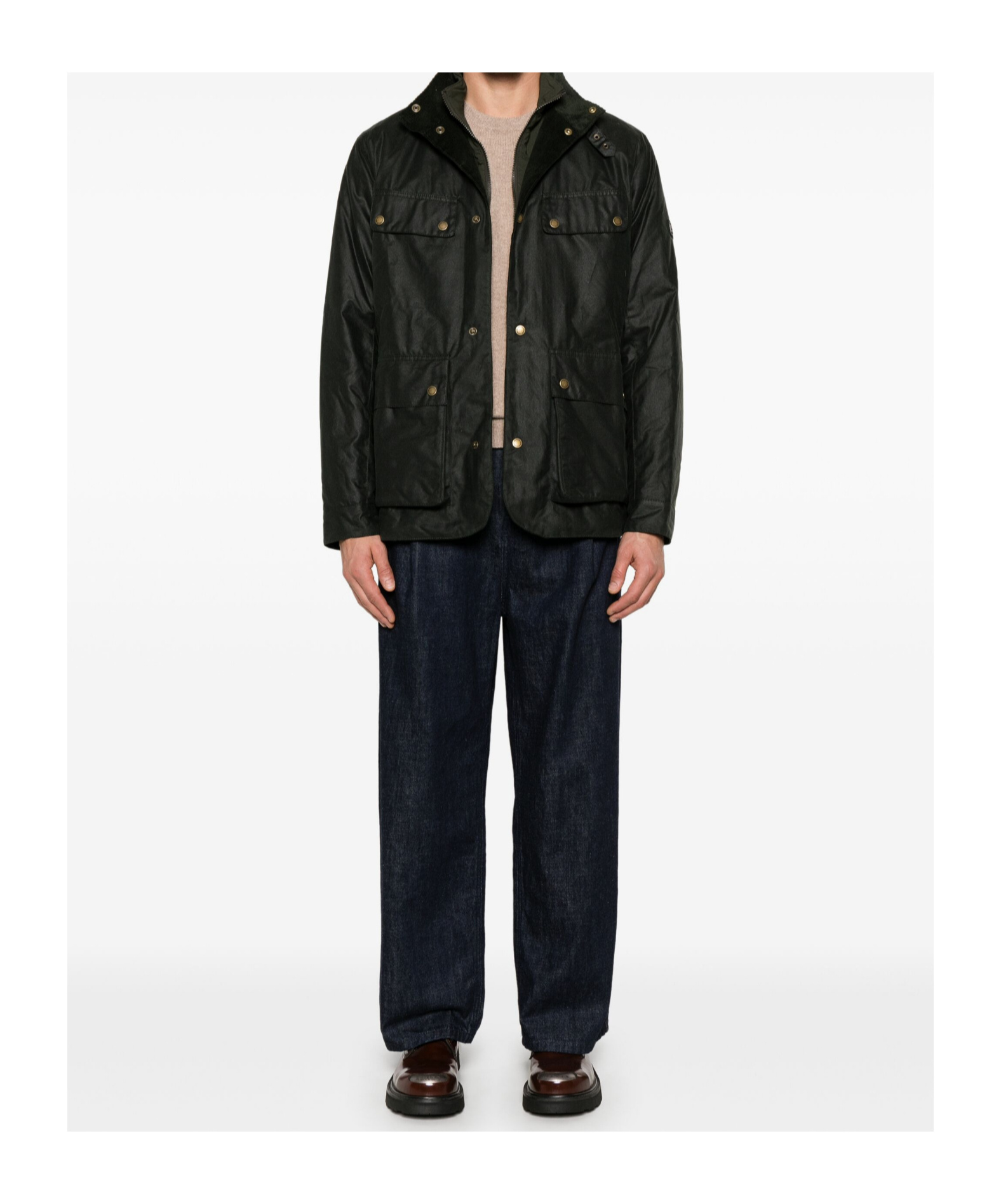 Barbour Button-up Jacket In Black