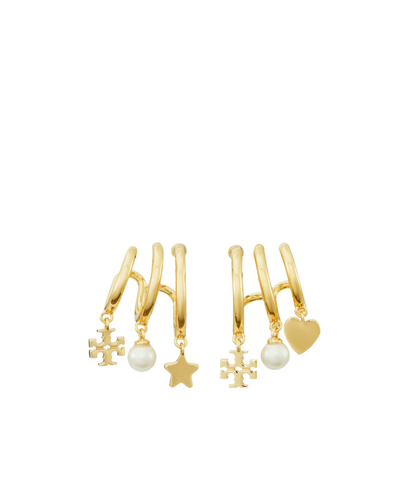 Tory Burch Kira Multi Hoop Earrings In Yellow