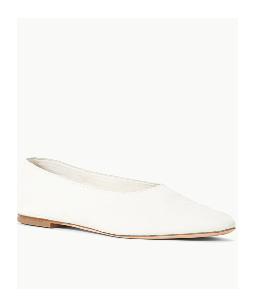 Staud Alba Ballet Flats Paper In White