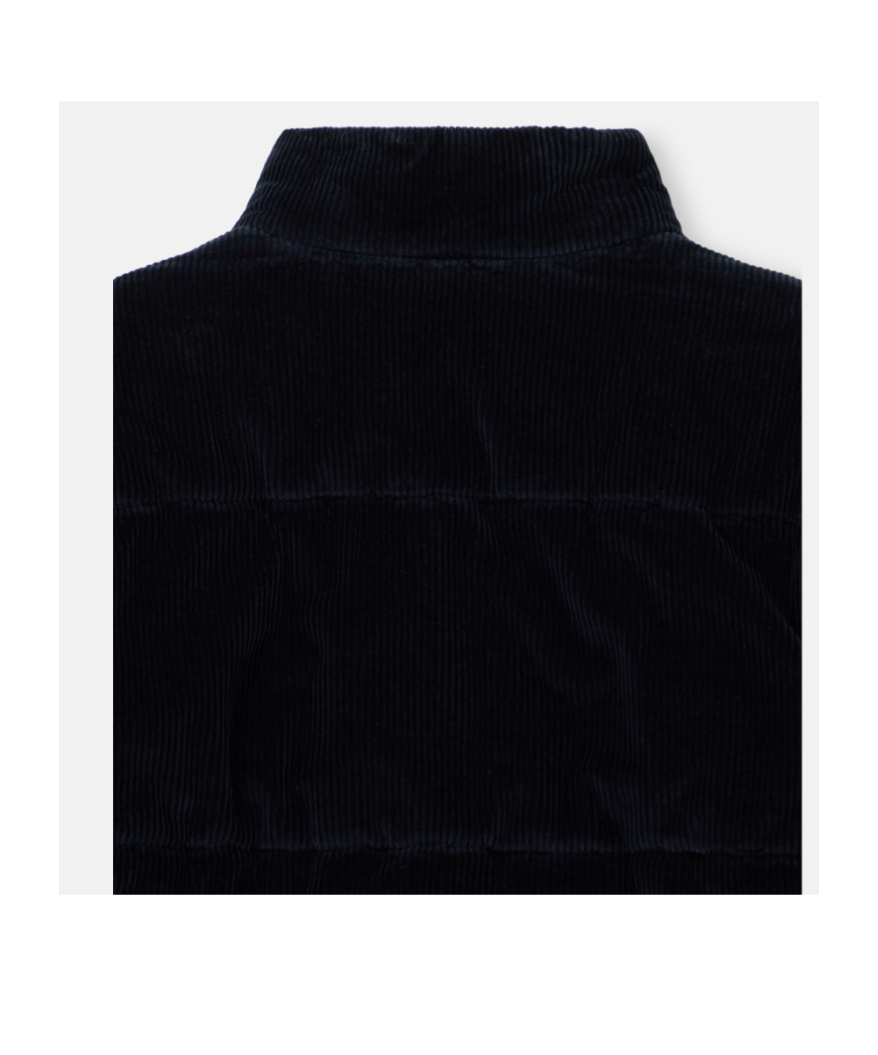 Stone Island Padded Jacket With Ribbed Cuffs And Zip Fastening In Blue