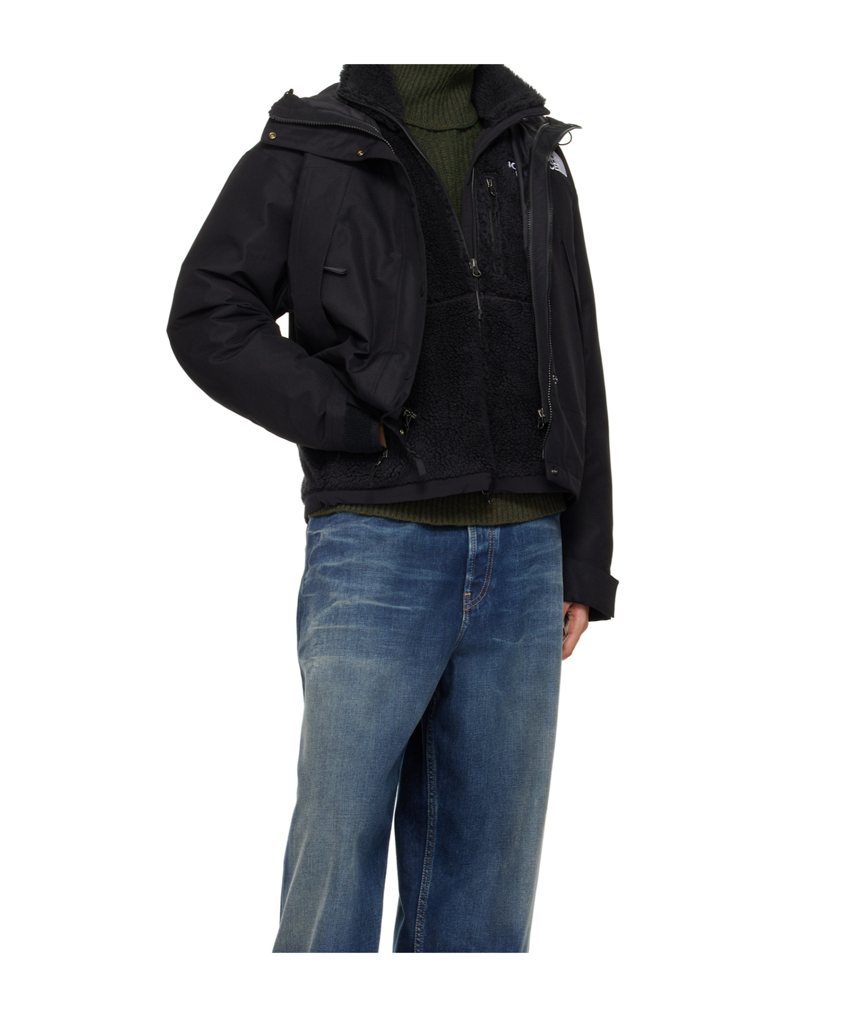Shop The North Face Mountain Mono Short Jacket In Black