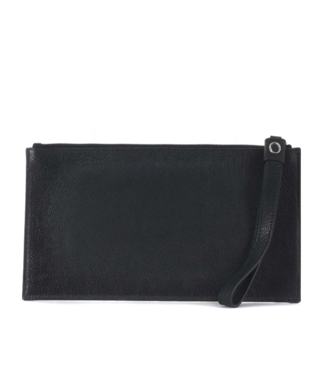 Shop Orciani Logo-lettering Leather Clutch Bag In Black