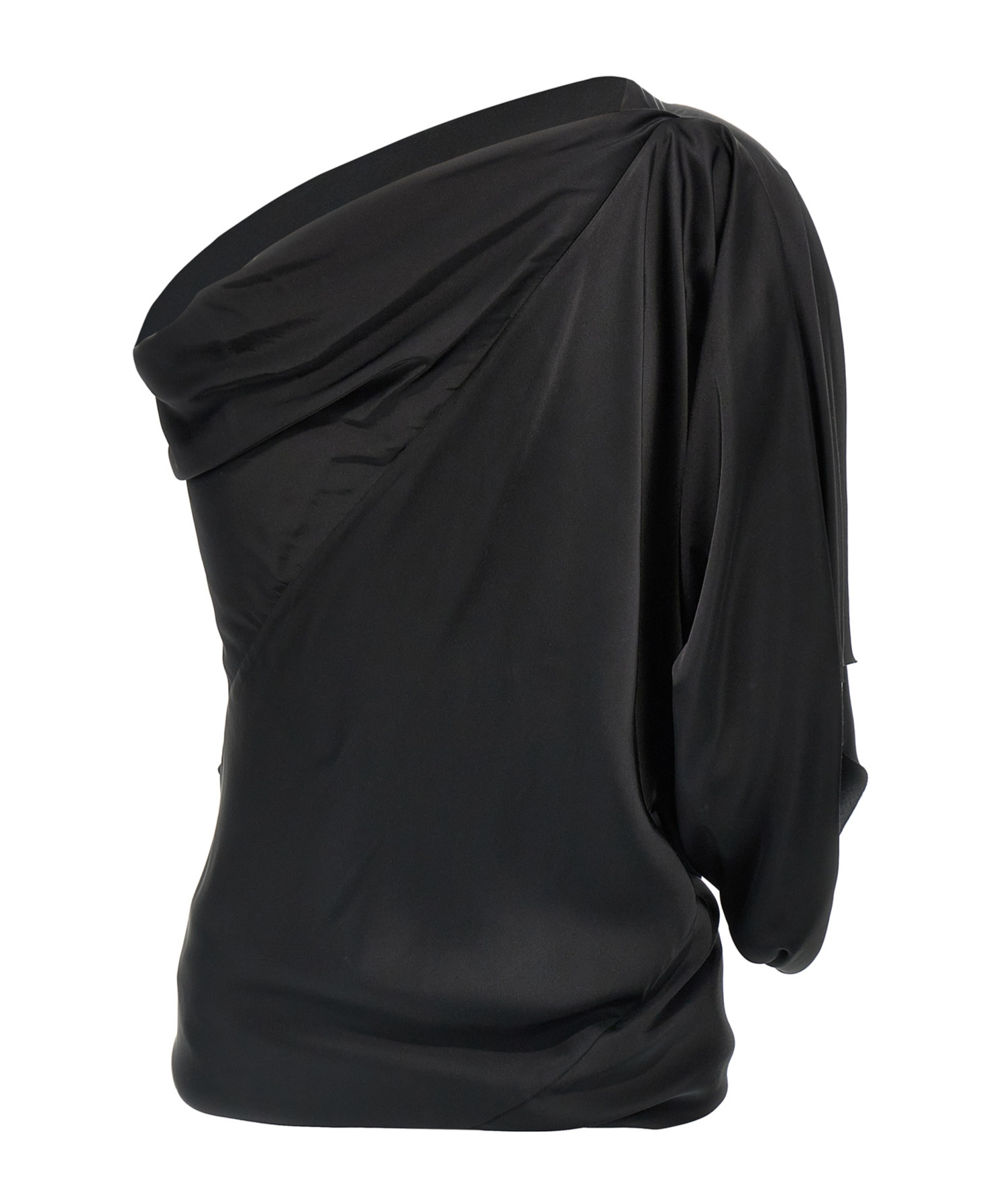 Rick Owens Asymmetrical Neckline Top In Black