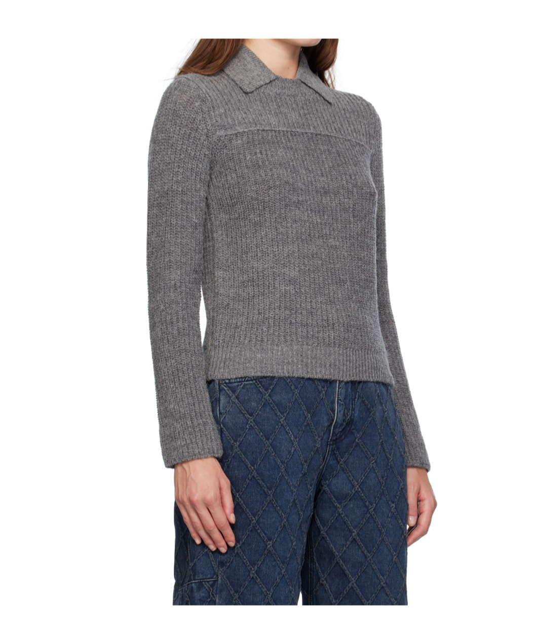 Rag & Bone Lapel Knitted Polo Shirt In Gray