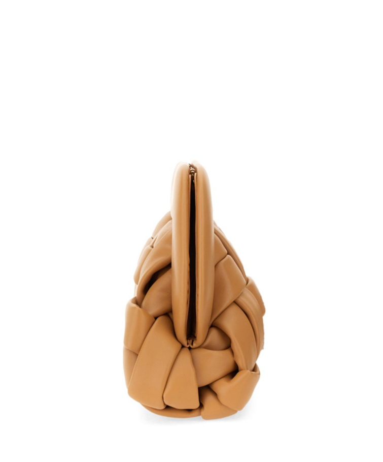 Themoirè Bios Weaved Clutch Bag In Brown