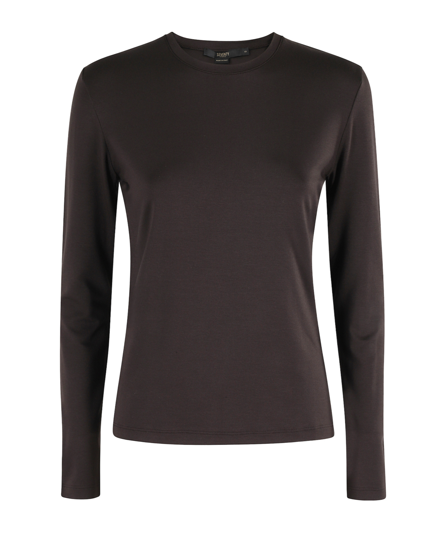 Seventy Long-sleeved Modal Crew Neck T-shirt In Black
