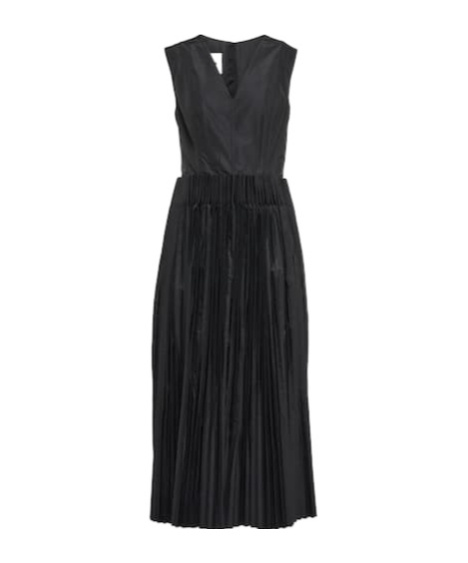 Jil Sander Pleated Midi Dress In Black