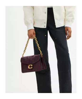 Coach Chain Tabby Shoulder Bag With Quilting In Purple