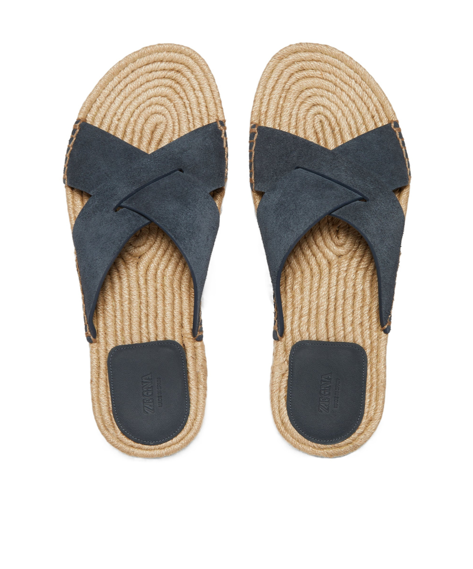 Zegna Crossover Open-toe Espadrille Sandals In Blue