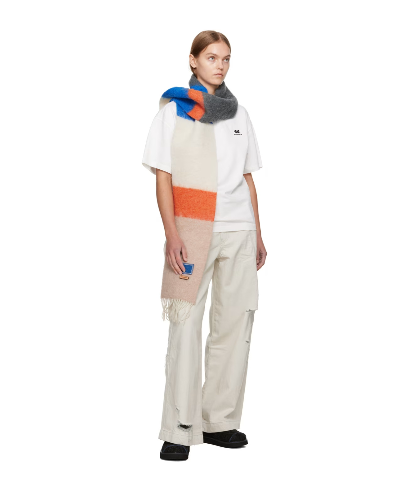 Ader Error Belt Loop Zipper Jeans Pants In White