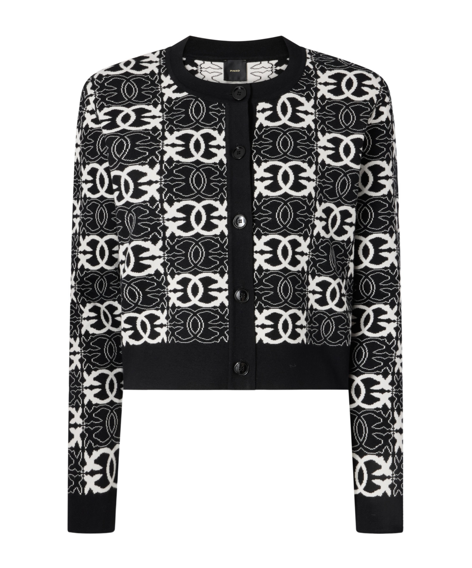 Pinko Cardigan With Love Birds Logo In Black