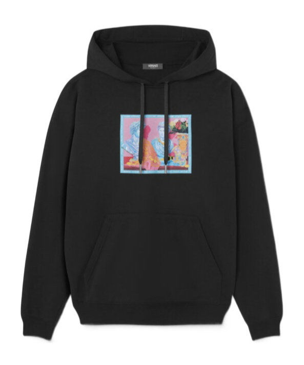 Versace Gallery Hoodie In Black
