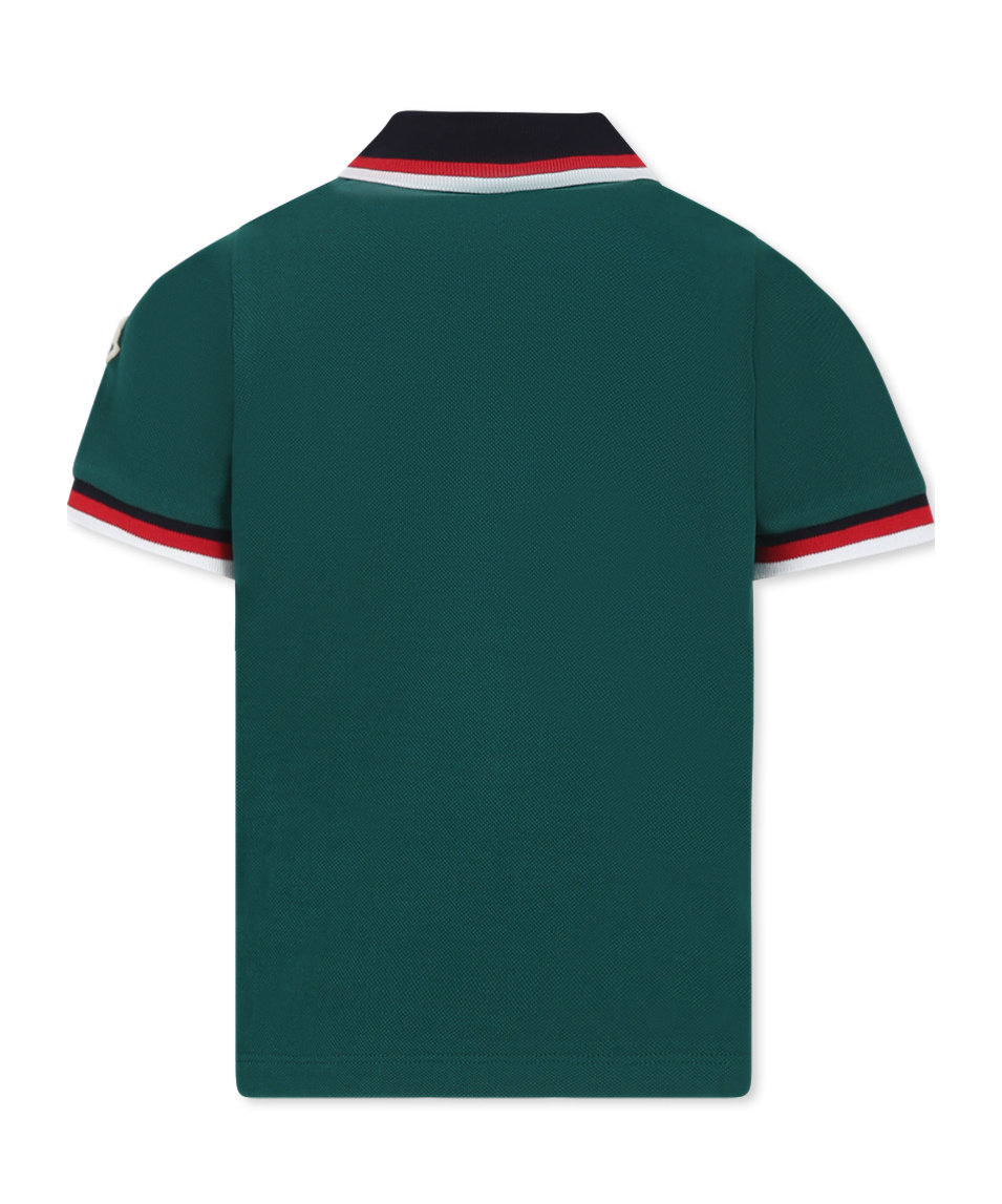 Moncler Short-sleeved Polo Shirt In Green