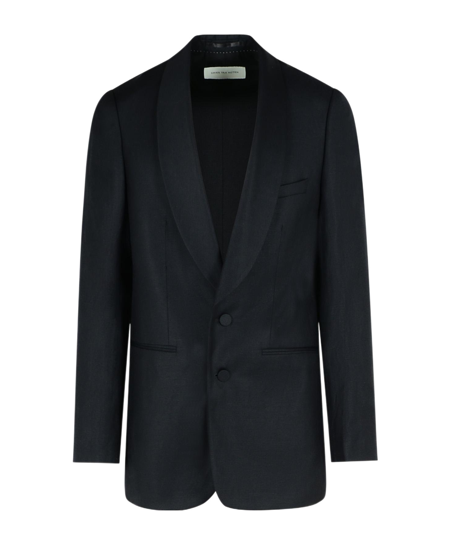 Dries Van Noten Long-sleeved Suit Coat In Black
