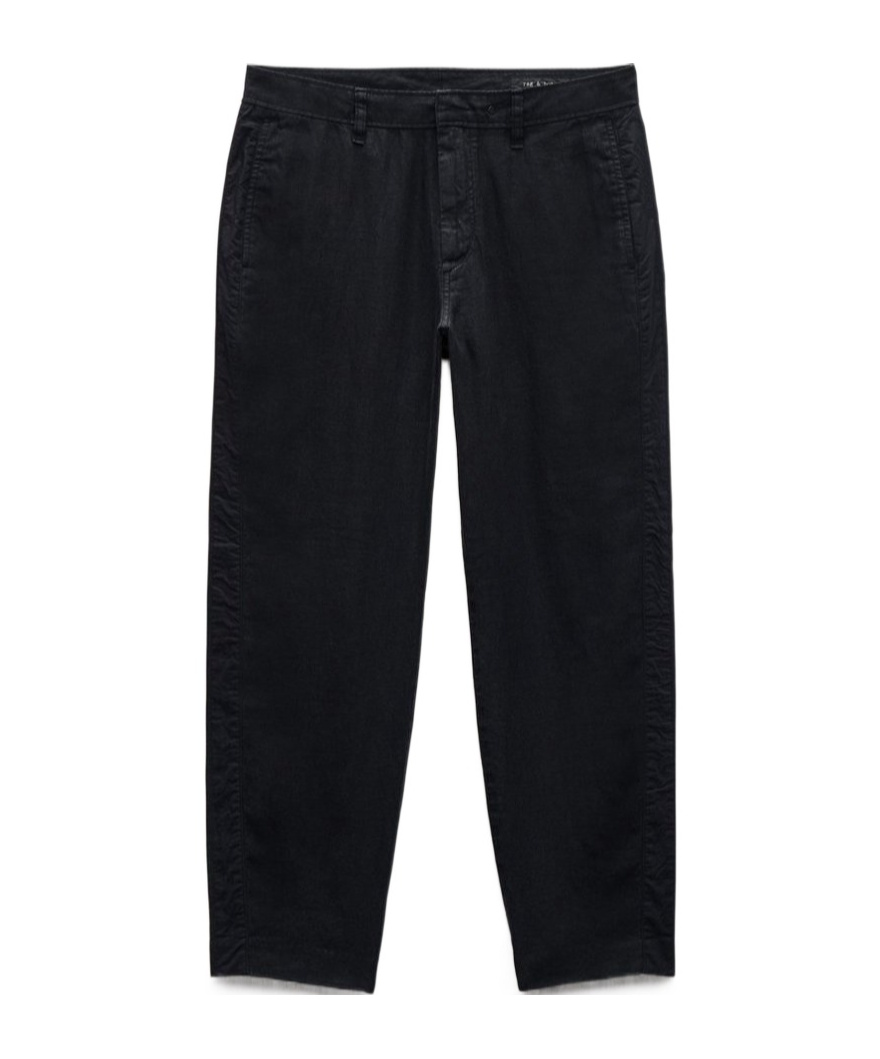 Rag & Bone Tapered Linen Trousers In Black