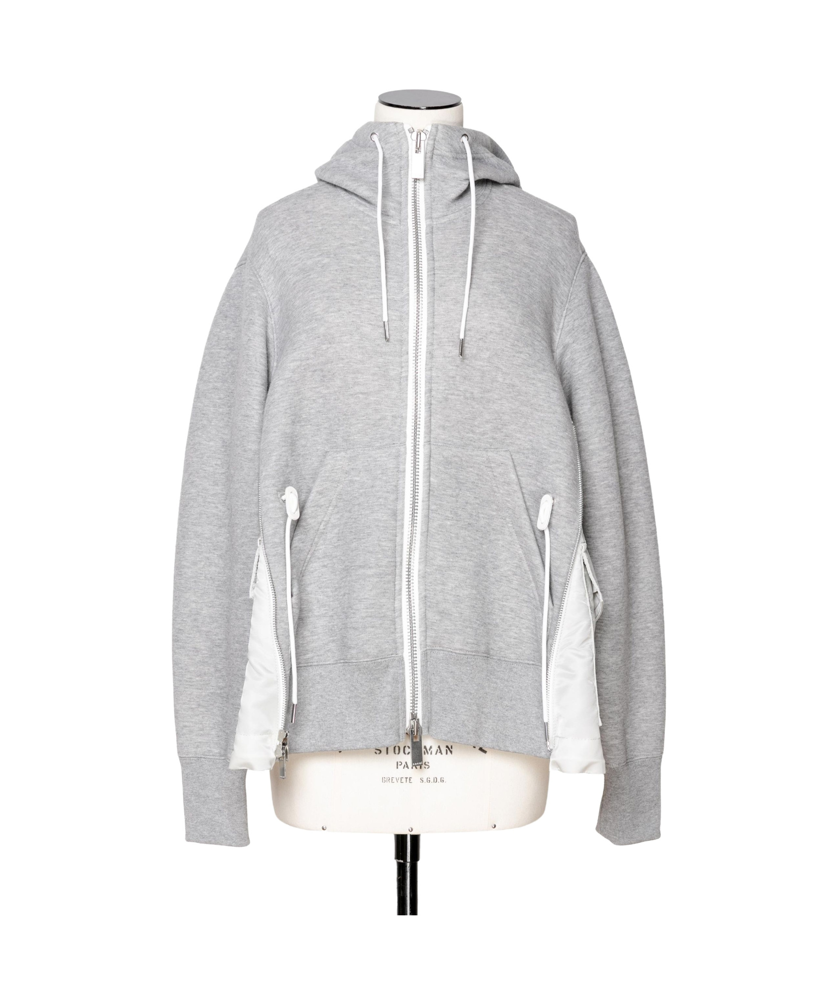 Sacai Panelled Zipped Jacket In White