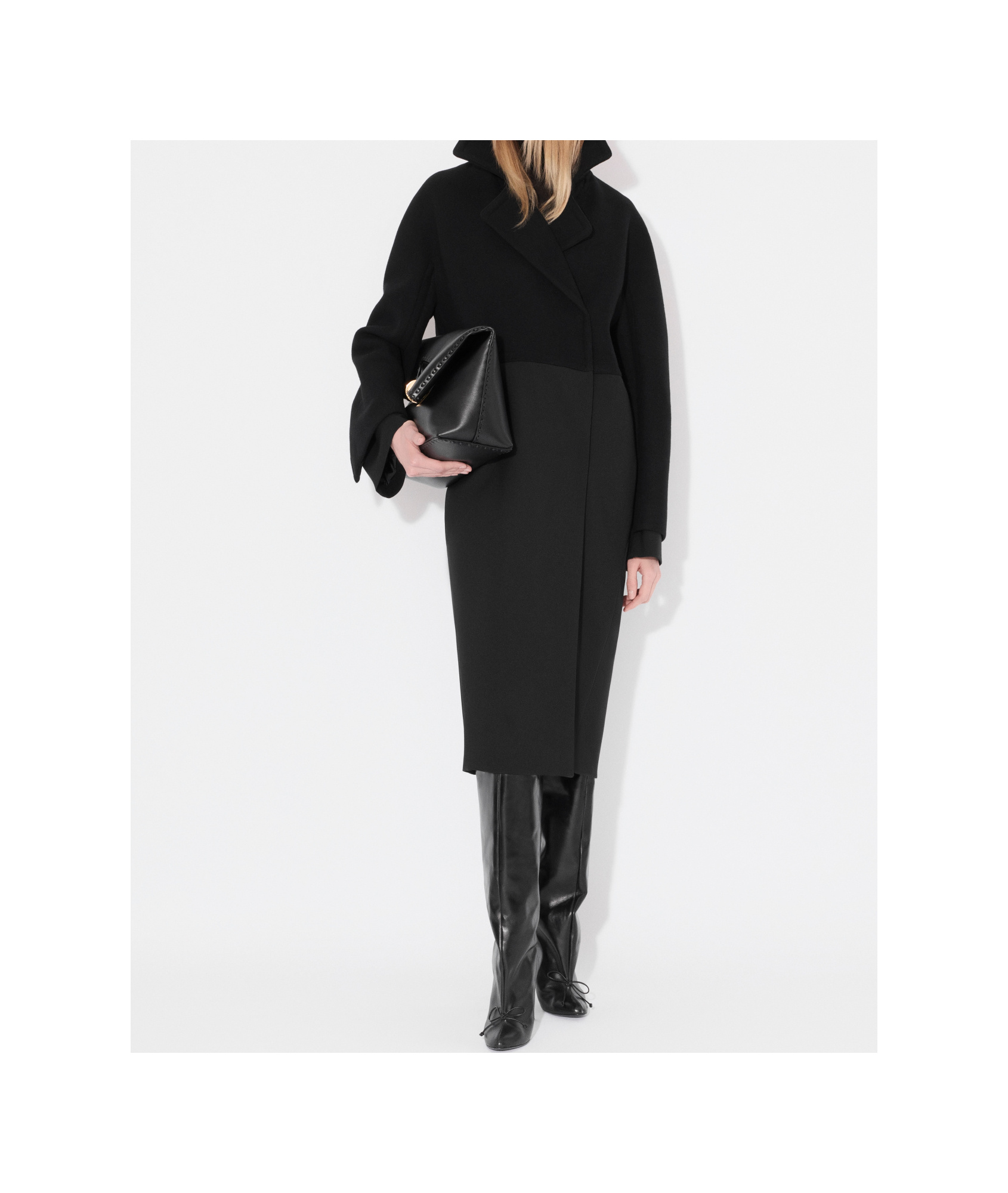 Alaïa Womens Noir Alaia Bi-colour Double-breasted Stretch-wool Coat In Black