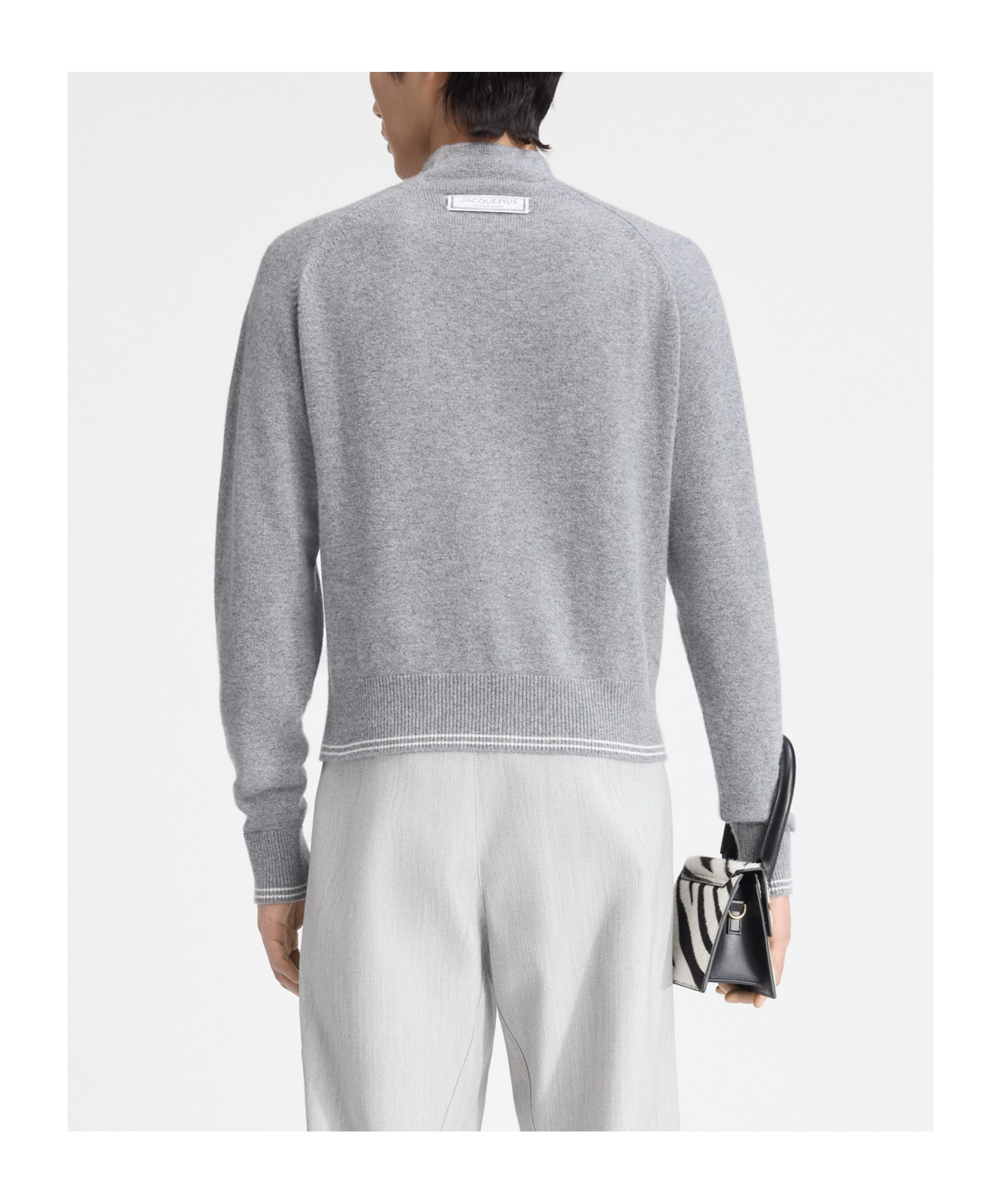 Jacquemus Pitatto Knitted Cardigan In Gray