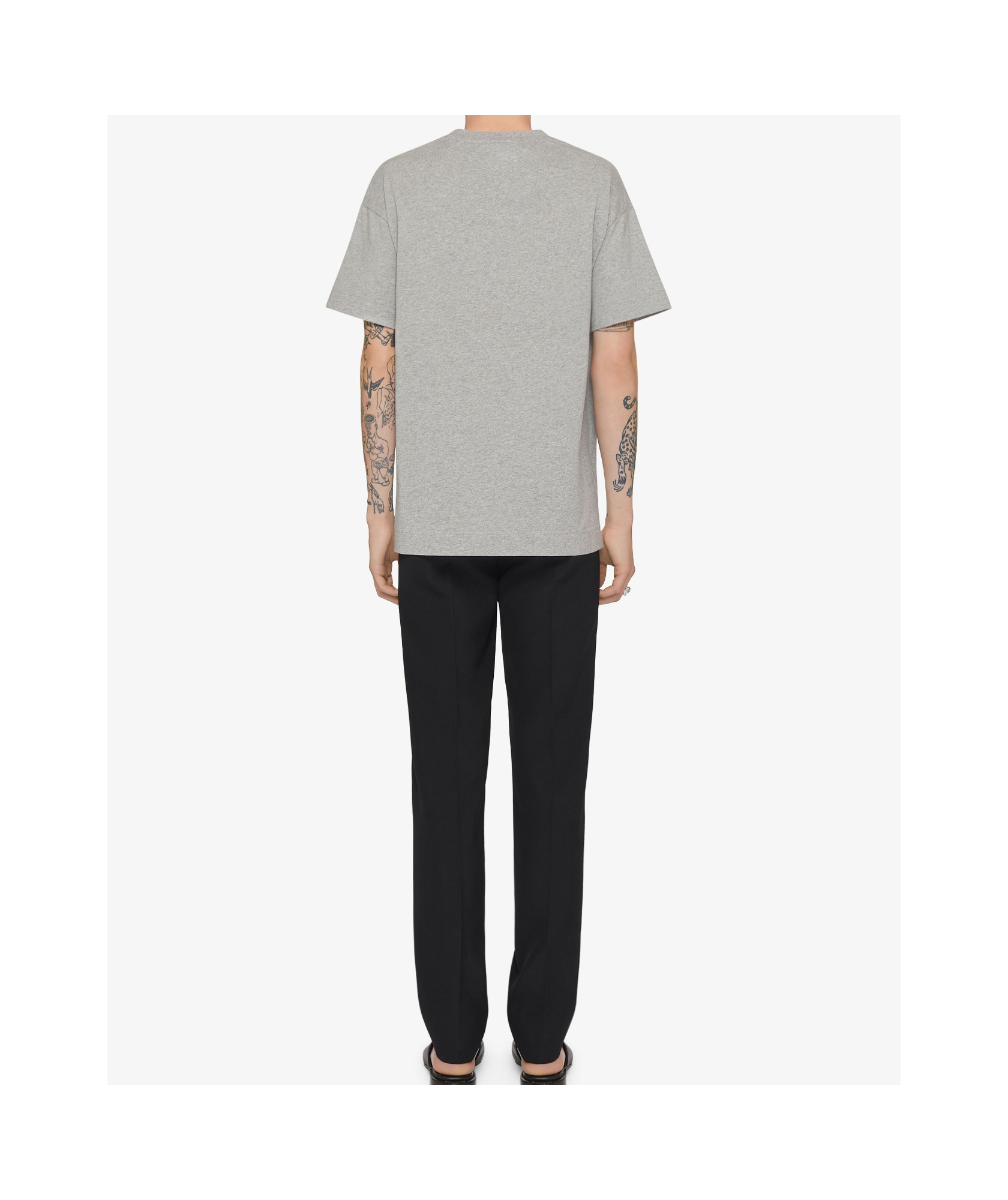 Givenchy T-shirt In Cotton With Crystals And 4g Detail In Gray