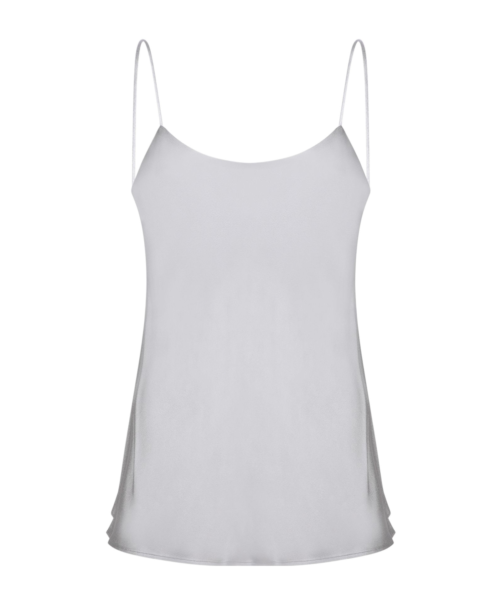 Herno Spaghetti Strap Satin Tank Top In Gray