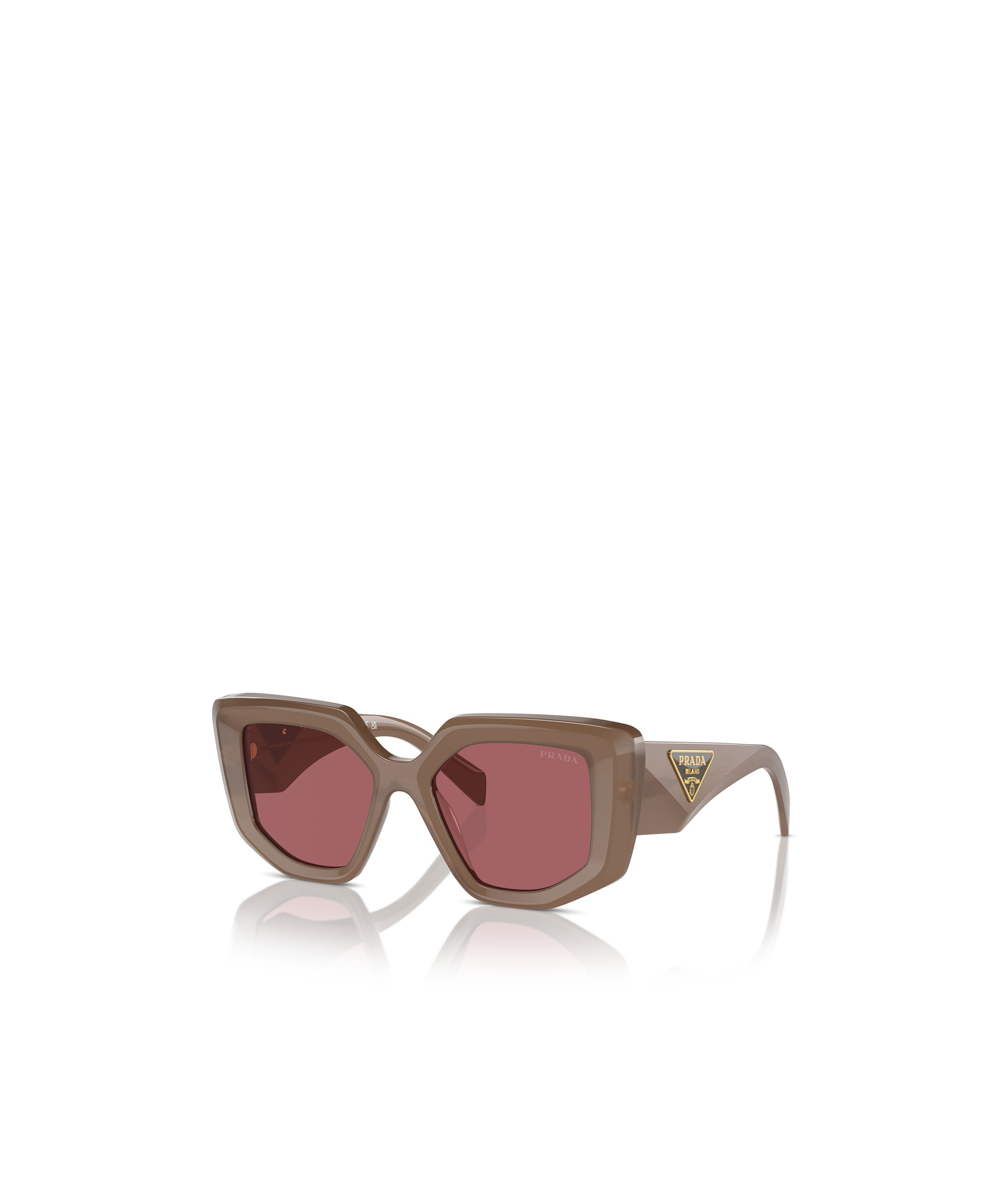 Prada Womens Brown Pr 14zs Irregular-frame Acetate Sunglasses In Pink