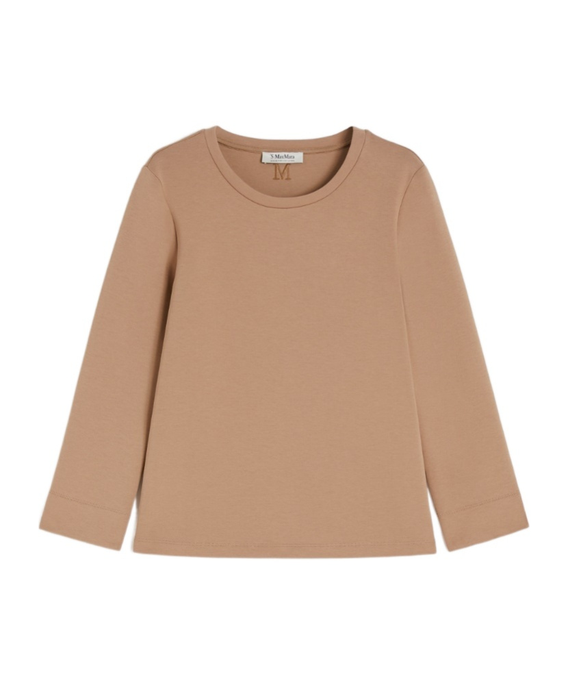 Max Mara Scuba Jersey T-shirt In Brown