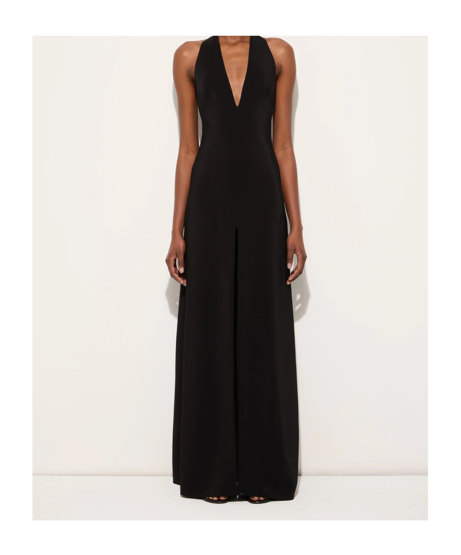 Pucci Long Dress With V-neck And Slit In Black