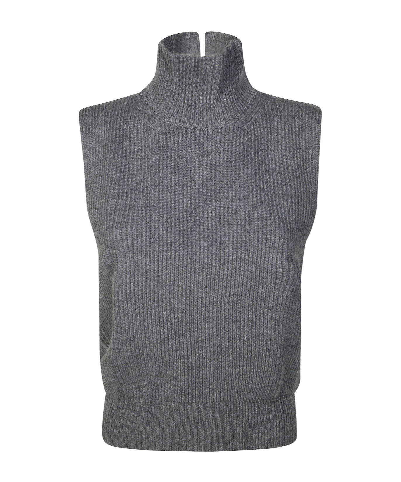 Dondup Turtleneck Logo Top In Gray