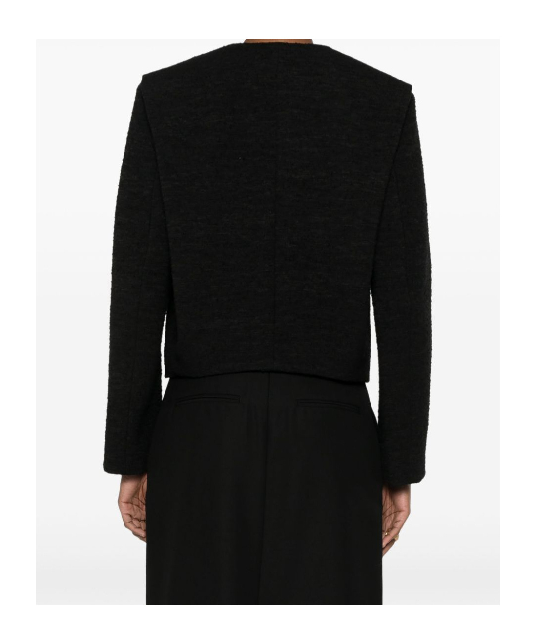 Totême Cropped Bouclé Jacket In Black