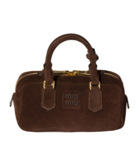 Miu Miu Arcadie Suede Bag In Brown