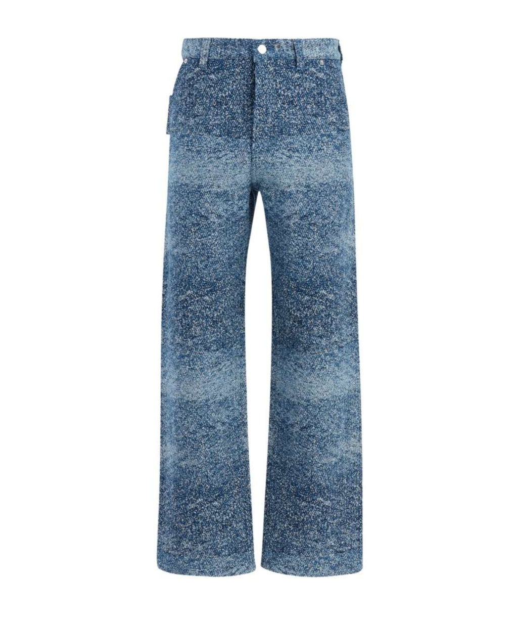 Dior Carpenter Style Jeans With Leather Jacron In Blue