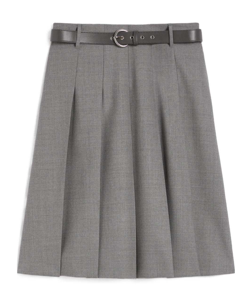 Max Mara Pleated Wool Skirt In Brown