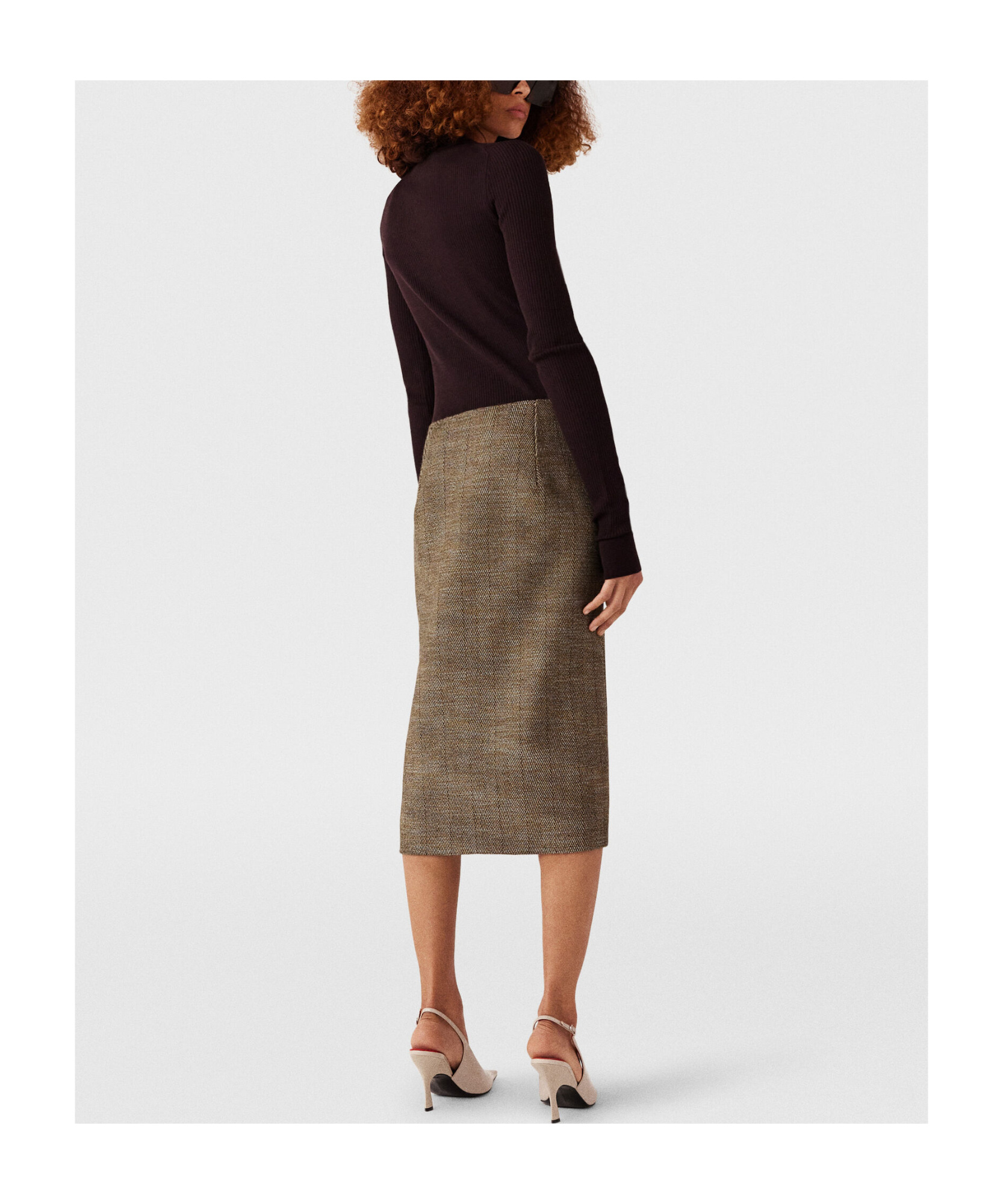 Stella Mccartney Tweed Skirt With Side Slits In Multicolor