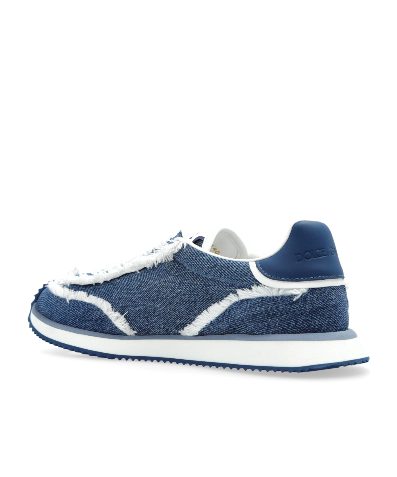 Dolce & Gabbana Blue Mixed-material 'dg' Cushion Sneakers In Blue