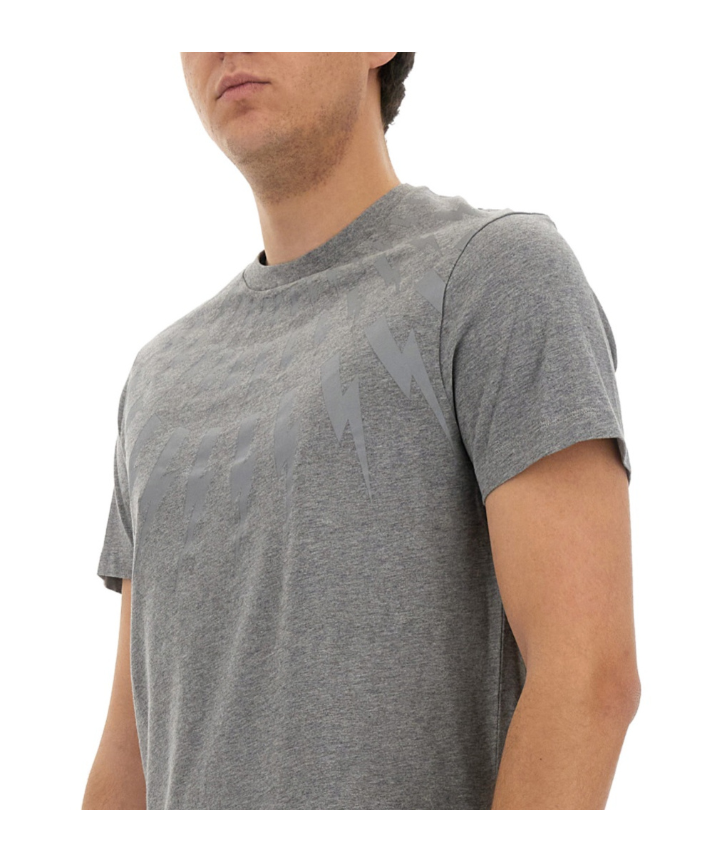 Neil Barrett Hunderbolt T-shirt In Gray