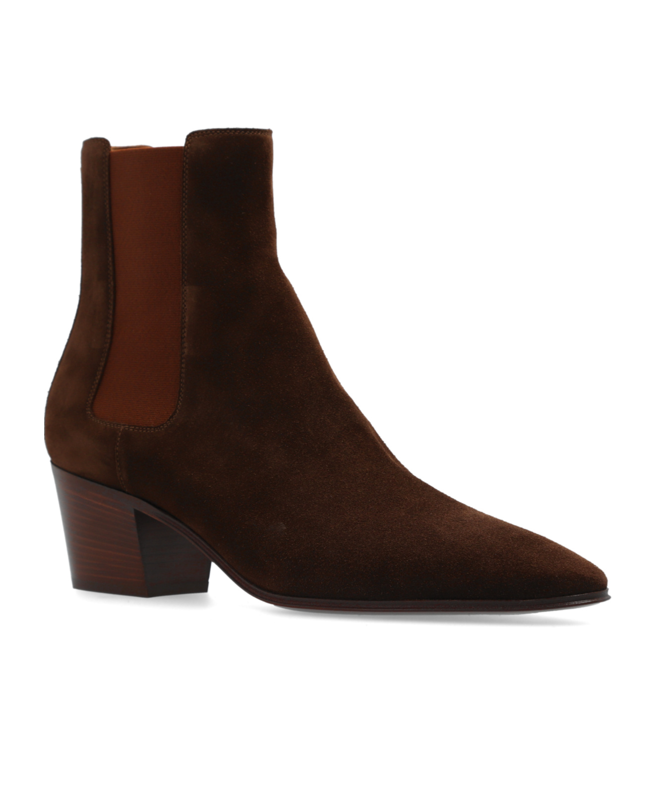 Casadei Pointed-toe Suede Chelsea Boots In Brown