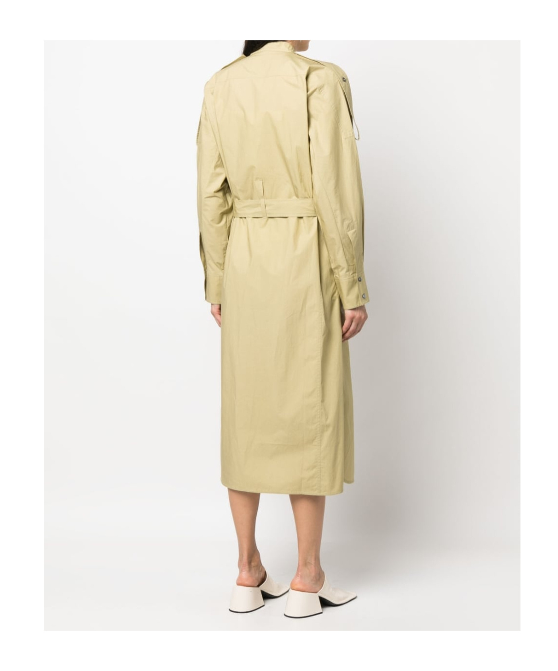 Studio Nicholson Green Itarsi Midi Dress In Brown